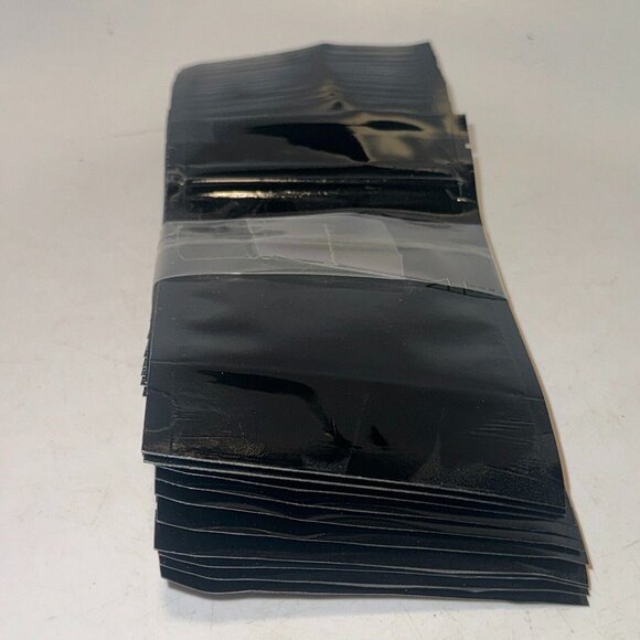 4x6.25 in Glossy Black Two Sided High Quality Foil Mylar Stand Up Zip Lock Bag - Picture 5 of 6